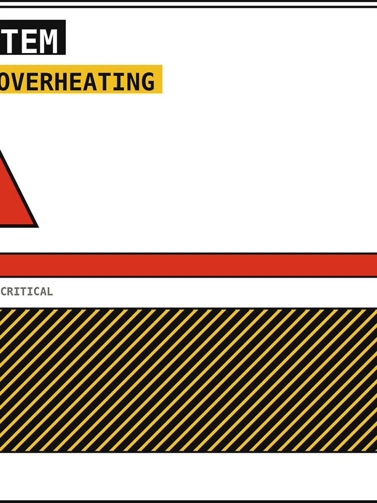 Thumbnail 4 of 4, iPhone Case, System Overheating Warning Sticker designed and sold by PlusScanner.