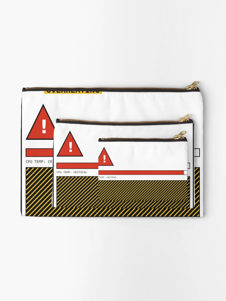 Thumbnail 2 of 4, Zipper Pouch, System Overheating Warning Sticker designed and sold by PlusScanner.