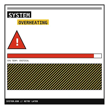 Artwork thumbnail, System Overheating Warning Sticker by PlusScanner