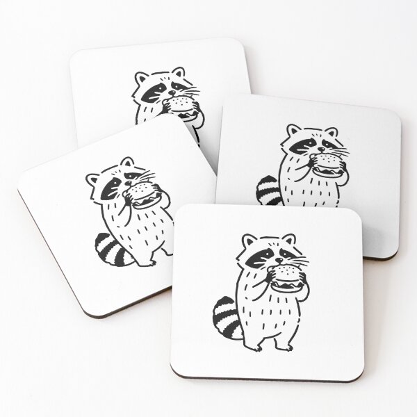 Item preview, Racoon Eating a Burger - white designed and sold by ktthegreat.