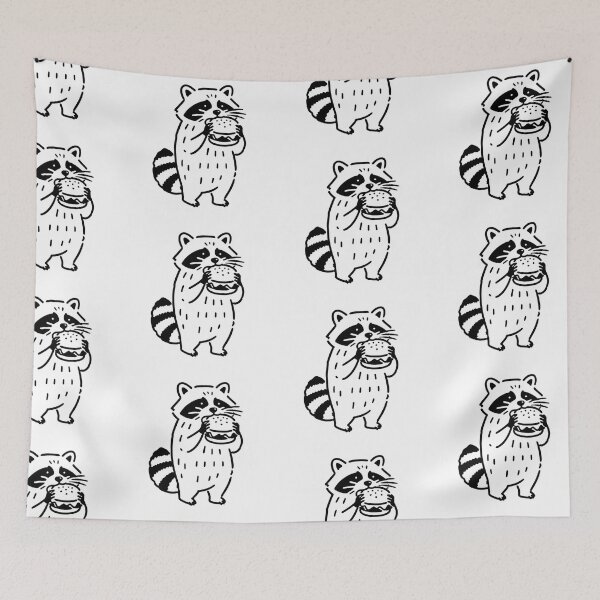 Item preview, Racoon Eating a Burger - white designed and sold by ktthegreat.