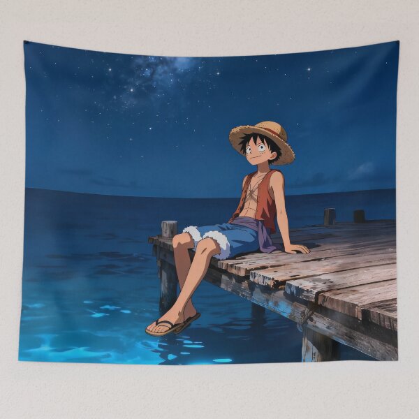 Item preview, Luffy Stargazing by the Pier designed and sold by PRINTATSTUDIO.
