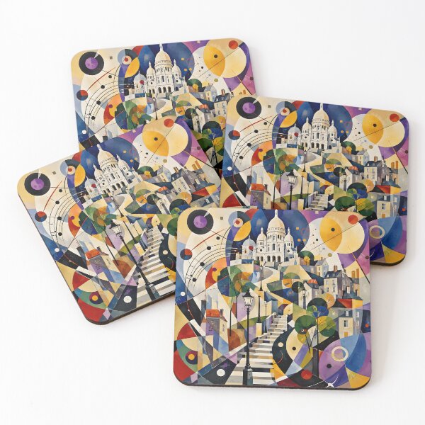 Item preview, Colorful Geometric Montmartre Paris Sacré-Cœur Art designed and sold by GutyzDesignsES.