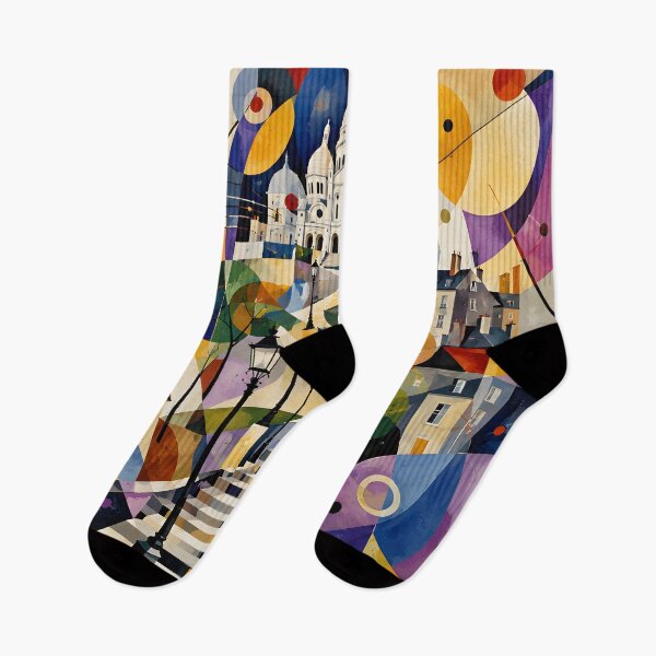 Item preview, Colorful Geometric Montmartre Paris Sacré-Cœur Art designed and sold by GutyzDesignsES.