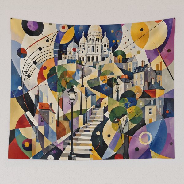 Item preview, Colorful Geometric Montmartre Paris Sacré-Cœur Art designed and sold by GutyzDesignsES.