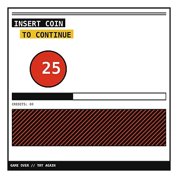 Artwork thumbnail, Insert Coin Game Over Sticker by PlusScanner