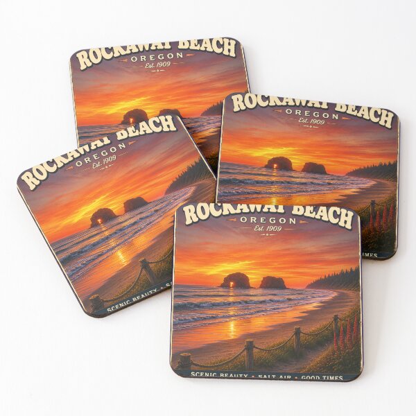 Item preview, Rockaway Beach Oregon Vintage Coastal Design designed and sold by Swanny's Custom T-shirt and Gift Designs.