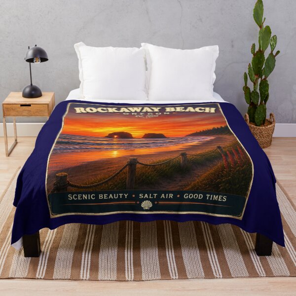 Item preview, Rockaway Beach Oregon Vintage Coastal Design designed and sold by Swanny's Custom T-shirt and Gift Designs.