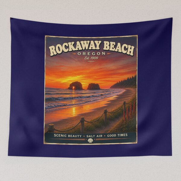 Item preview, Rockaway Beach Oregon Vintage Coastal Design designed and sold by Swanny's Custom T-shirt and Gift Designs.