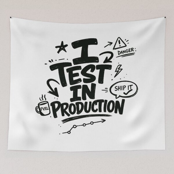 Item preview, I Test in Production - Funny Programmer DevOps Coding Design designed and sold by NONAHEMA.