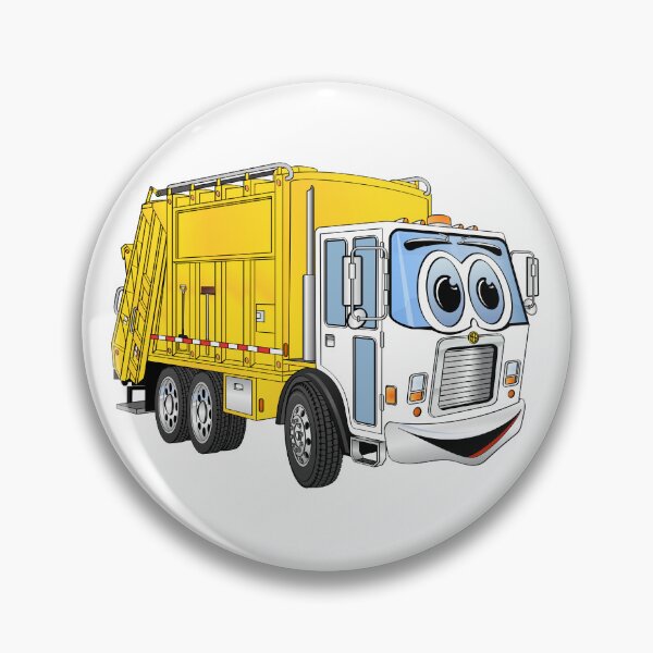 Item preview, Yellow White Smiling Garbage Truck Cartoon designed and sold by Scott Hayes.