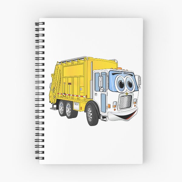 Item preview, Yellow White Smiling Garbage Truck Cartoon designed and sold by Scott Hayes.