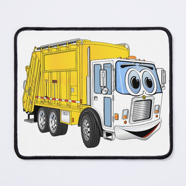 Item preview, Yellow White Smiling Garbage Truck Cartoon designed and sold by Scott Hayes.