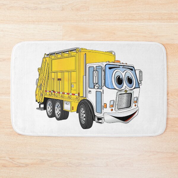 Item preview, Yellow White Smiling Garbage Truck Cartoon designed and sold by Scott Hayes.