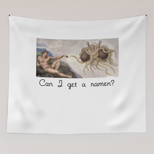 Item preview, Can I get a Ramen? Flying Spaghetti Monster Pastafarian Science Satire Graphic Black Text designed and sold by MathWare MathClips.
