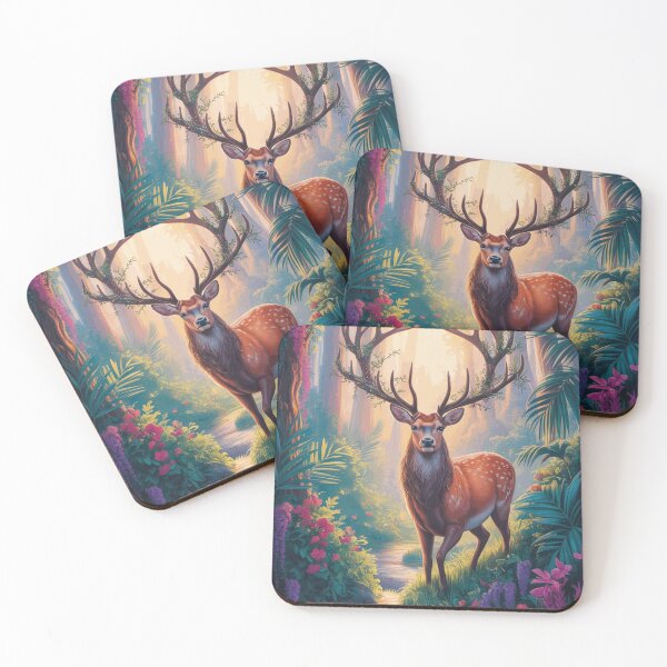 Item preview, Majestic Stag in Enchanted Floral Forest designed and sold by DylanHarwood.