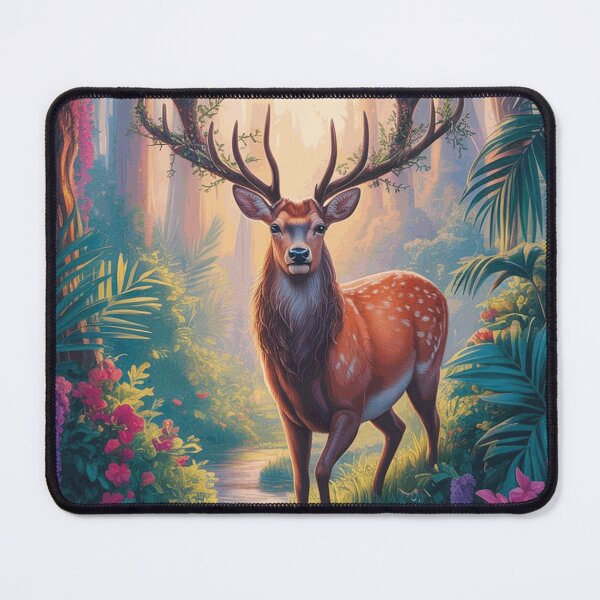 Item preview, Majestic Stag in Enchanted Floral Forest designed and sold by DylanHarwood.