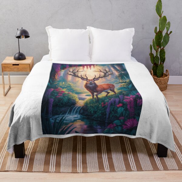 Item preview, Majestic Stag in Enchanted Floral Forest designed and sold by DylanHarwood.