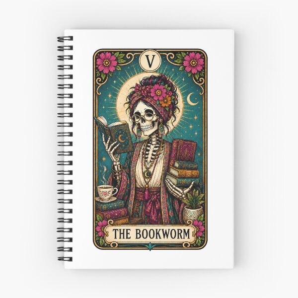 Item preview, Bookworm Skeleton Tarot Card Art Gift for Avid Readers designed and sold by Vibrantdream.