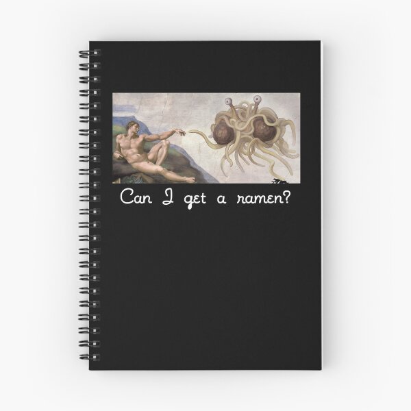 Item preview, Can I get a Ramen? Flying Spaghetti Monster Pastafarian Science Satire Graphic White Text designed and sold by MathWare MathClips.