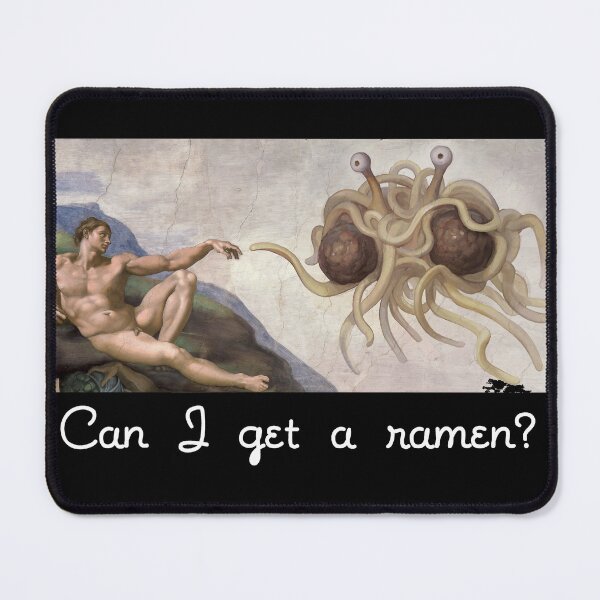 Item preview, Can I get a Ramen? Flying Spaghetti Monster Pastafarian Science Satire Graphic White Text designed and sold by MathWare MathClips.