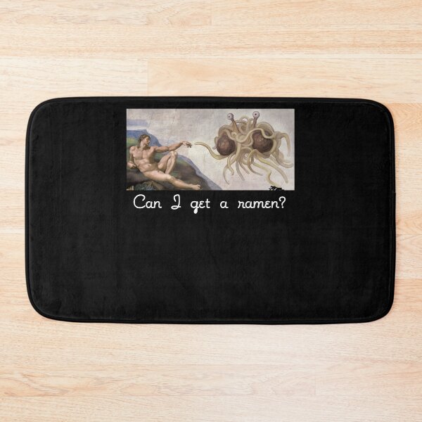 Item preview, Can I get a Ramen? Flying Spaghetti Monster Pastafarian Science Satire Graphic White Text designed and sold by MathWare MathClips.