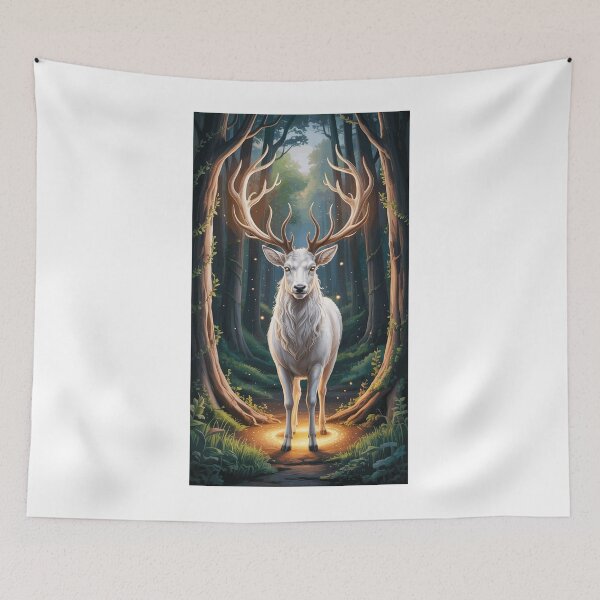 Item preview, White Stag in Mystical Enchanted Forest designed and sold by DylanHarwood.