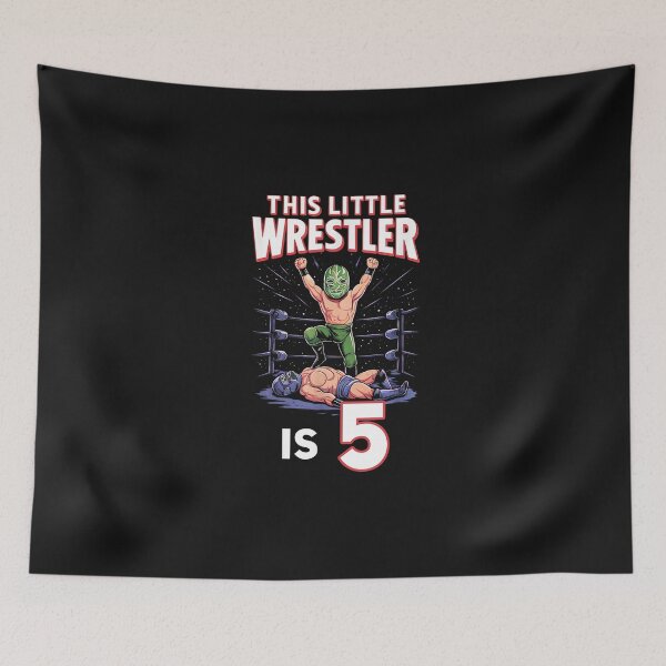 Item preview, 5th Wrestling Birthday Party This Little Wrestler Is 5 designed and sold by LillyDalgarno.