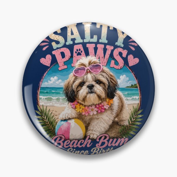 Item preview, Salty Paws – Shih Tzu Beach Bum Since Birth designed and sold by PawsAndPallette .