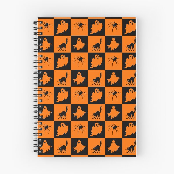 Item preview, Halloween Grid Black Cat Ghosts and Spider designed and sold by Uniquely Yours.
