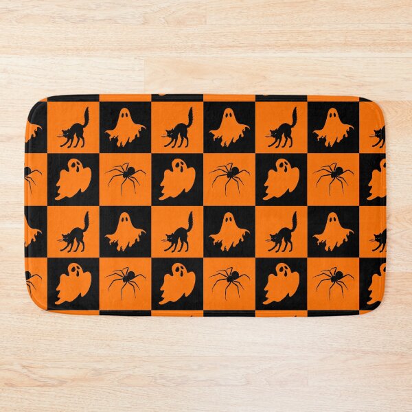 Item preview, Halloween Grid Black Cat Ghosts and Spider designed and sold by Uniquely Yours.