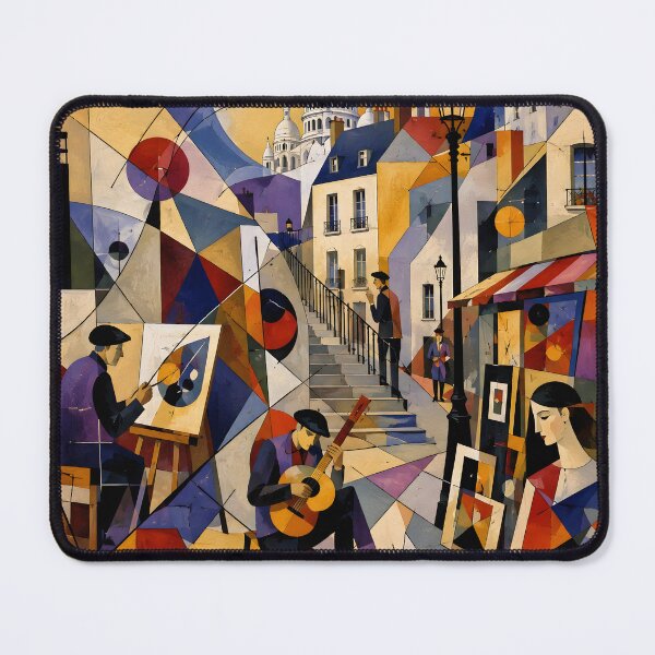 Item preview, Montmartre Paris Colorful Street Scene with Sacré-Cœur designed and sold by GutyzDesignsES.