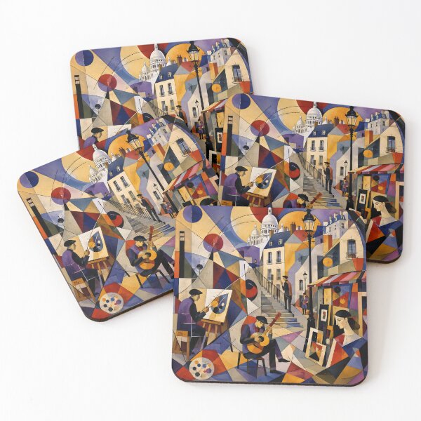 Item preview, Montmartre Paris Colorful Street Scene with Sacré-Cœur designed and sold by GutyzDesignsES.