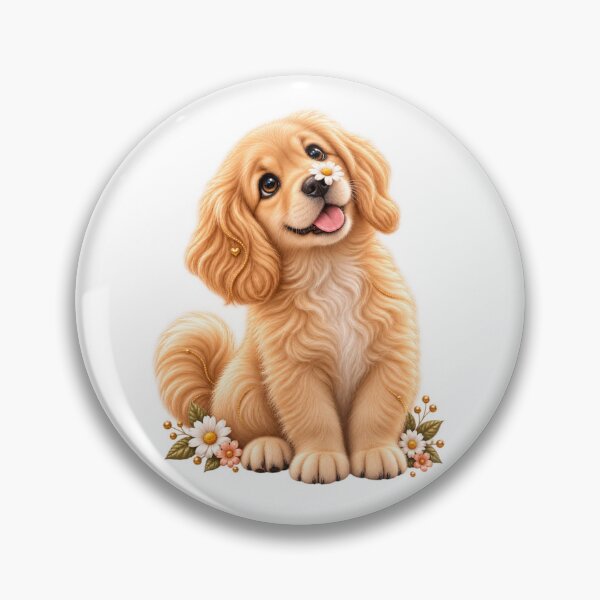 Item preview, Cute Golden Retriever with Daisy – Adorable Dog Lover Design designed and sold by HO•Designs.