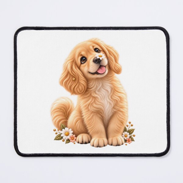 Item preview, Cute Golden Retriever with Daisy – Adorable Dog Lover Design designed and sold by HO•Designs.