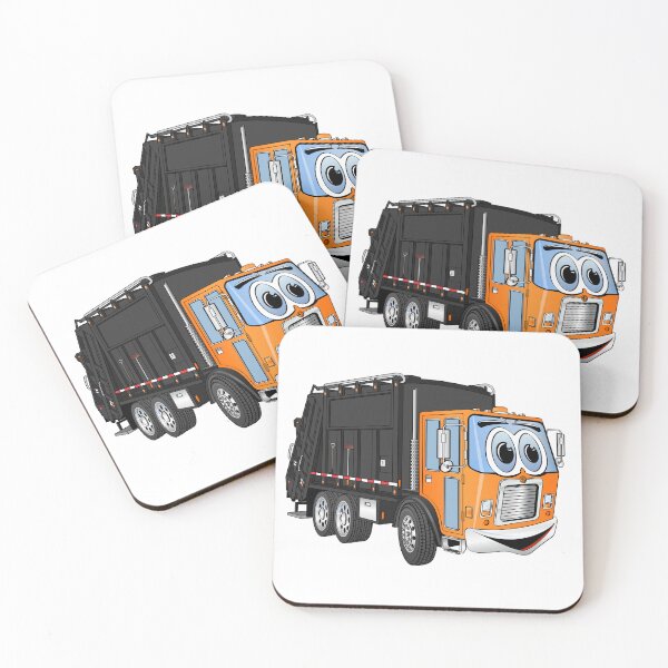 Item preview, Black and Orange Garbage Truck Cartoon designed and sold by Scott Hayes.