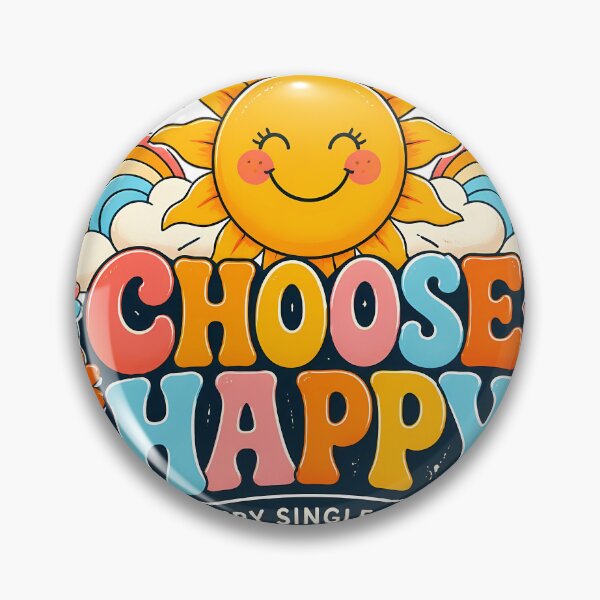 Item preview, Choose Happy Every Single Day – Colorful Smiling Sun Positive Vibes designed and sold by Jackypoo Design.