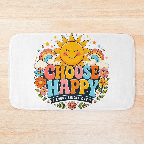 Item preview, Choose Happy Every Single Day – Colorful Smiling Sun Positive Vibes designed and sold by Jackypoo Design.