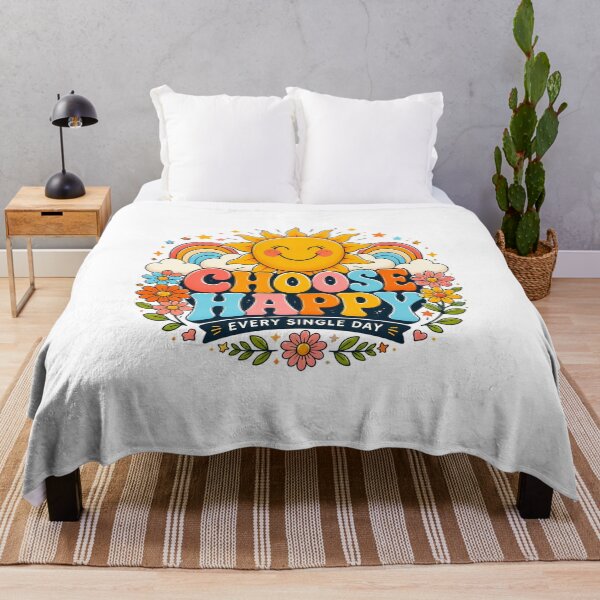 Item preview, Choose Happy Every Single Day – Colorful Smiling Sun Positive Vibes designed and sold by Jackypoo Design.