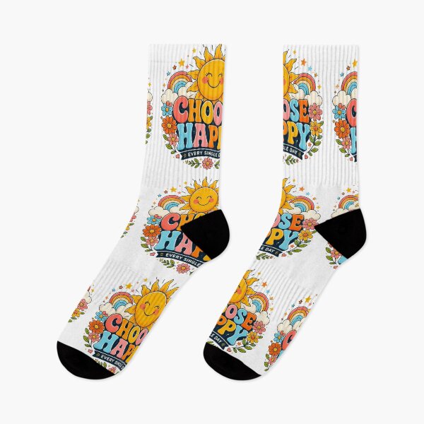 Item preview, Choose Happy Every Single Day – Colorful Smiling Sun Positive Vibes designed and sold by Jackypoo Design.