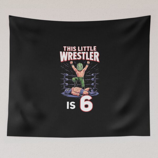 Item preview, 6th Wrestling Birthday Party This Little Wrestler is 6 designed and sold by LillyDalgarno.