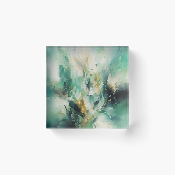 Item preview, Emerald Green Gold Abstract Botanical Art designed and sold by GutyzDesignsES.