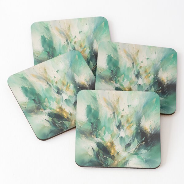 Item preview, Emerald Green Gold Abstract Botanical Art designed and sold by GutyzDesignsES.