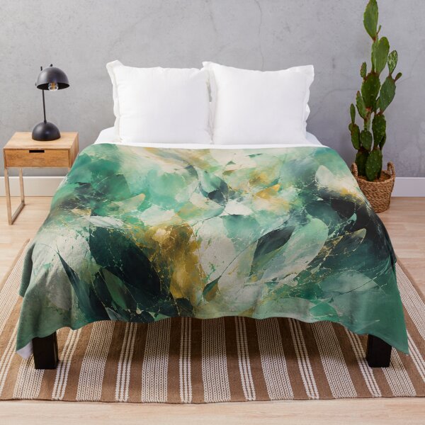 Item preview, Emerald Green Gold Abstract Botanical Art designed and sold by GutyzDesignsES.