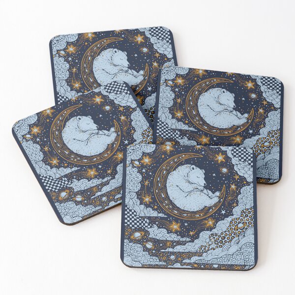 Item preview, Moonlit Bear Hug – Cute Celestial Bears in the Night Sky designed and sold by KiraChie.