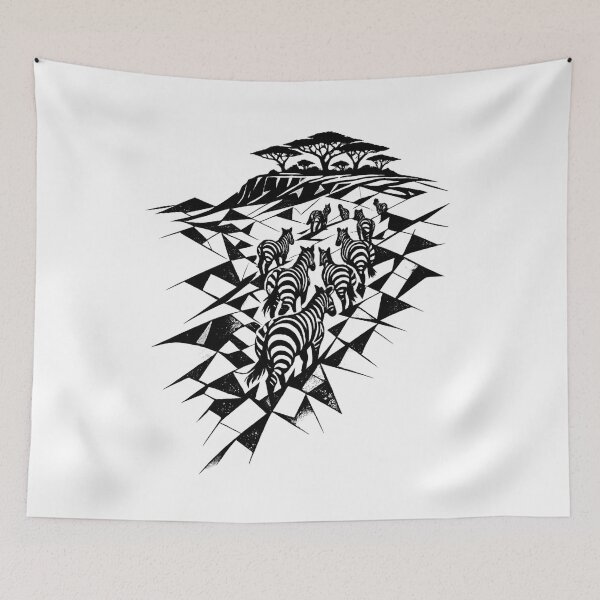 Item preview, Zebra Herd - Abstract African Wildlife designed and sold by JonelCrafts.