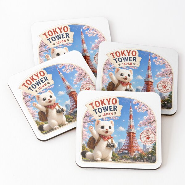 Item preview, Mofu’s Tokyo Tower Adventure – Cute Japan Travel Sticker designed and sold by aoisora-kiki55.