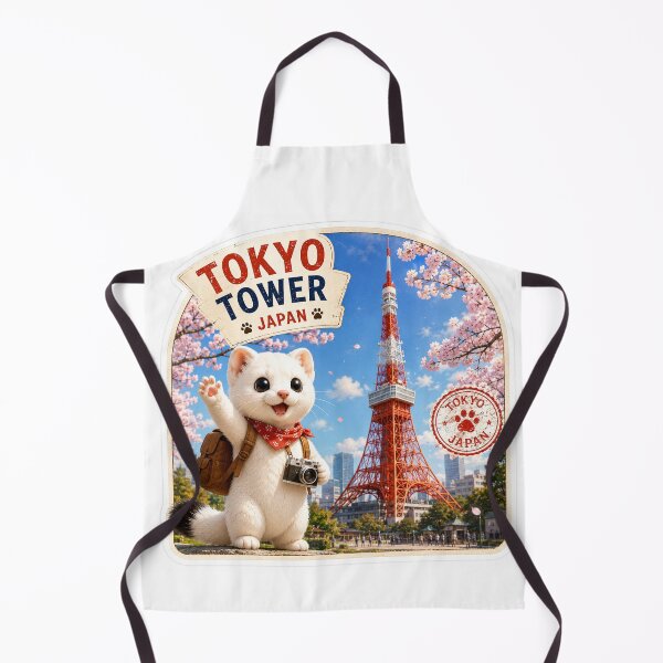 Item preview, Mofu’s Tokyo Tower Adventure – Cute Japan Travel Sticker designed and sold by aoisora-kiki55.