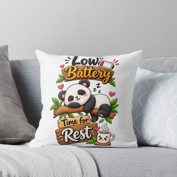 Item preview, Low Battery Time for Rest | Cute Sleepy Panda T-Shirt designed and sold by ✨ Daily Vibe Studio ✨.