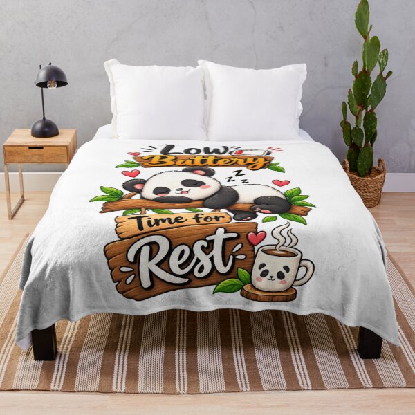 Item preview, Low Battery Time for Rest | Cute Sleepy Panda T-Shirt designed and sold by ✨ Daily Vibe Studio ✨.